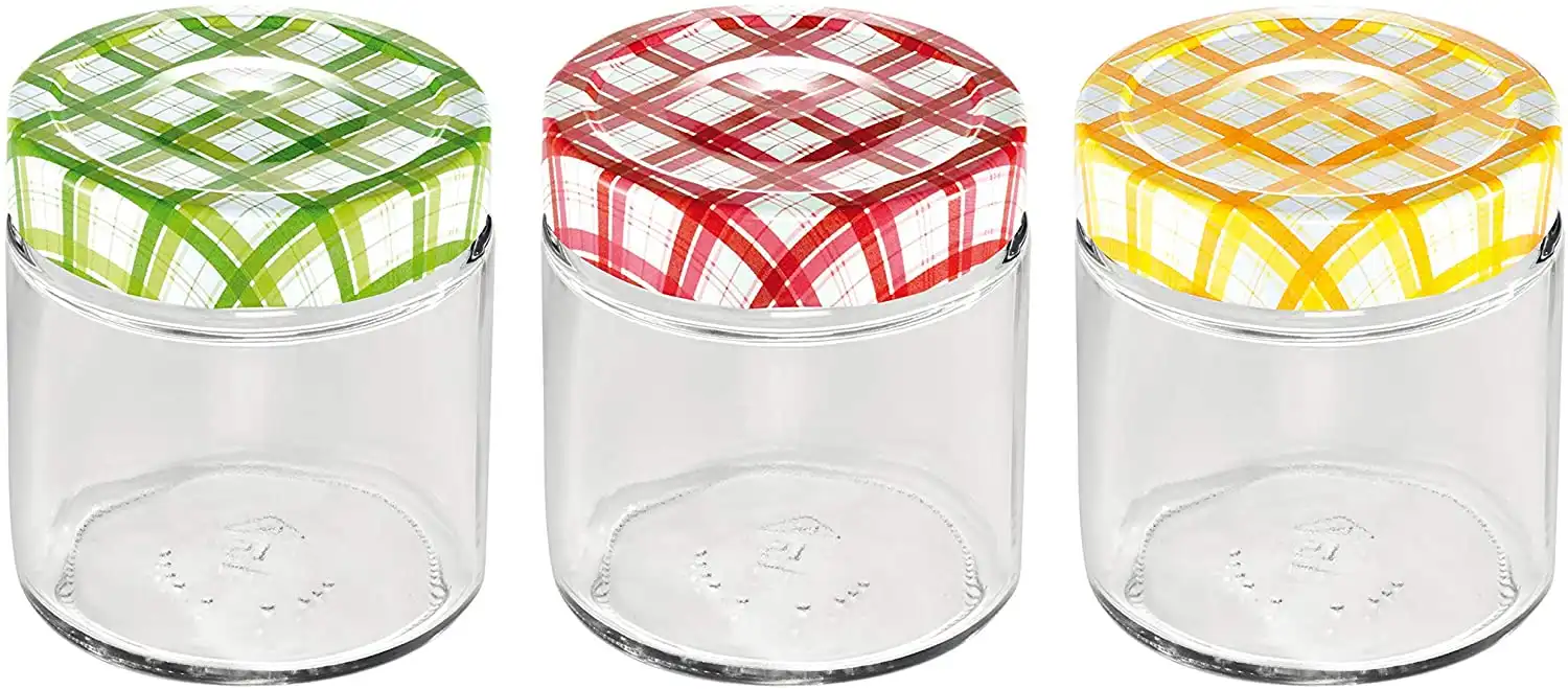 6 Vasi Vaso Vasetto Vasetti per le Conserve in Vetro con Tappo da 125 ML