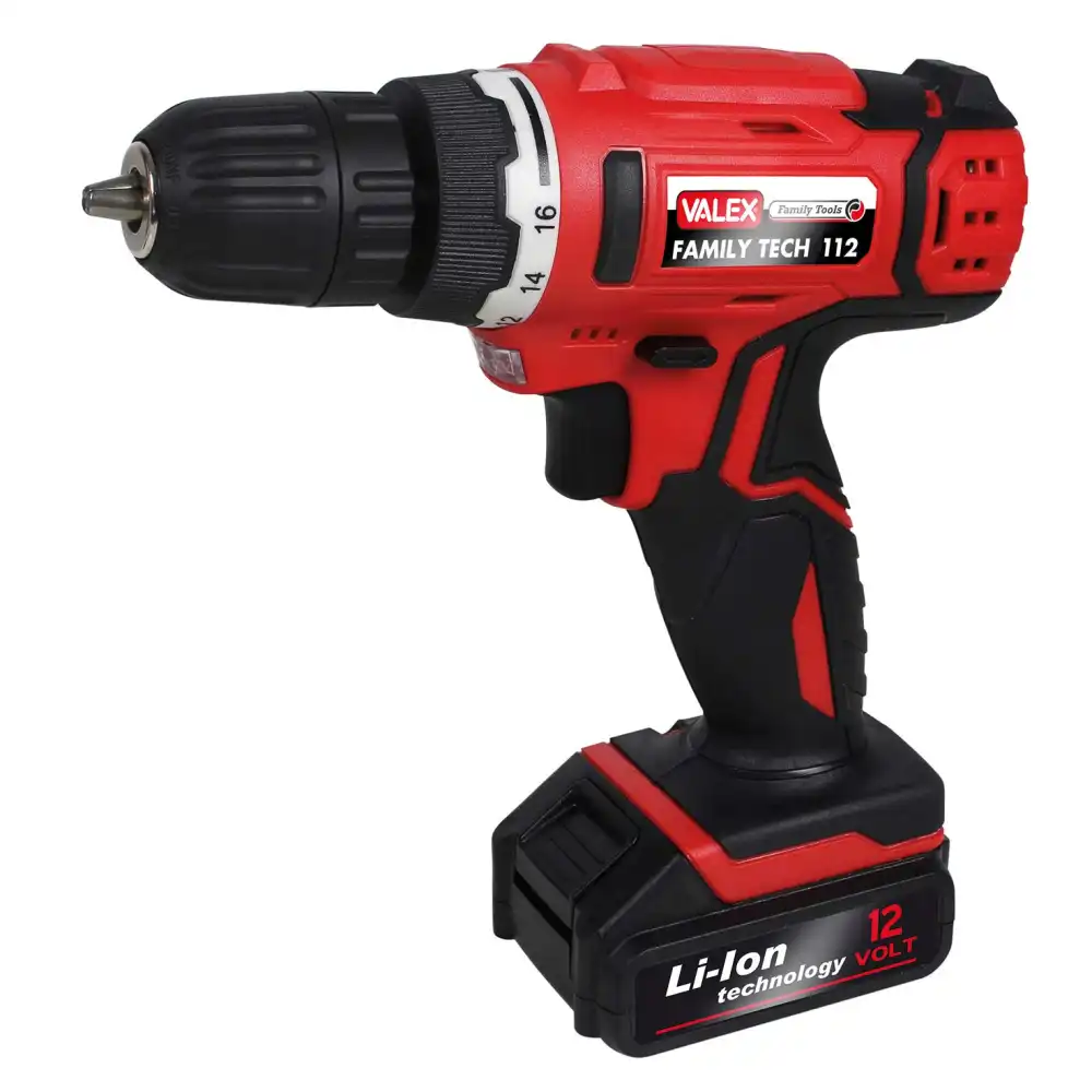 Trapano Avvitatore a Batteria 12V Valex Family Tech 112 a Litio Con Cuce a Led