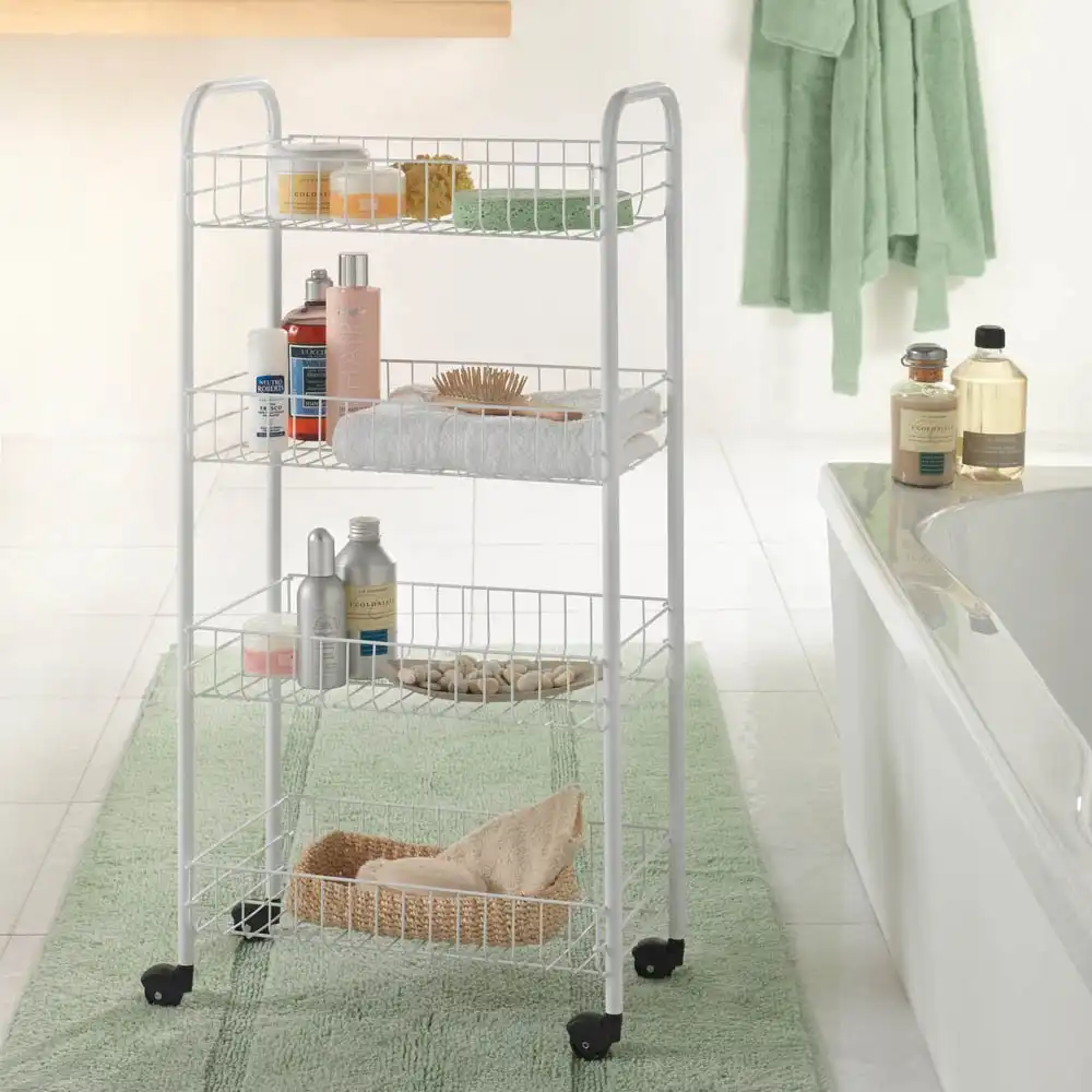 Metaltex Scaffaletto 4 Piani Pisa Carrello TuttoFare Multiuso Bianco