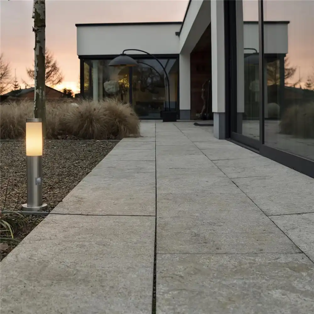 Lampada Palo Da Giardino a Led Con Sensore Di Movimento Acciaio Inox 45 Cm