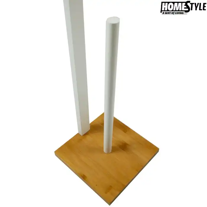 Porta Rotolo per Carta Igienica da Terra Arredo Bagno in Legno MDF 19x19cm