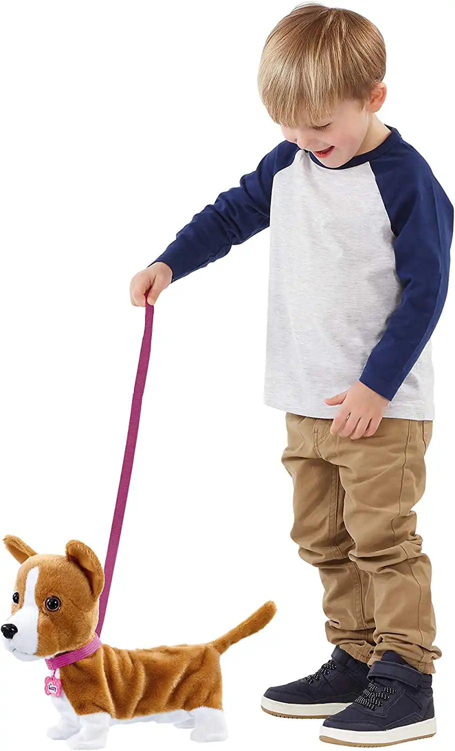 Animagic Lizzie le Corgie Cane Interattivo con Guinzaglio e Suoni h20cm Anni 3+