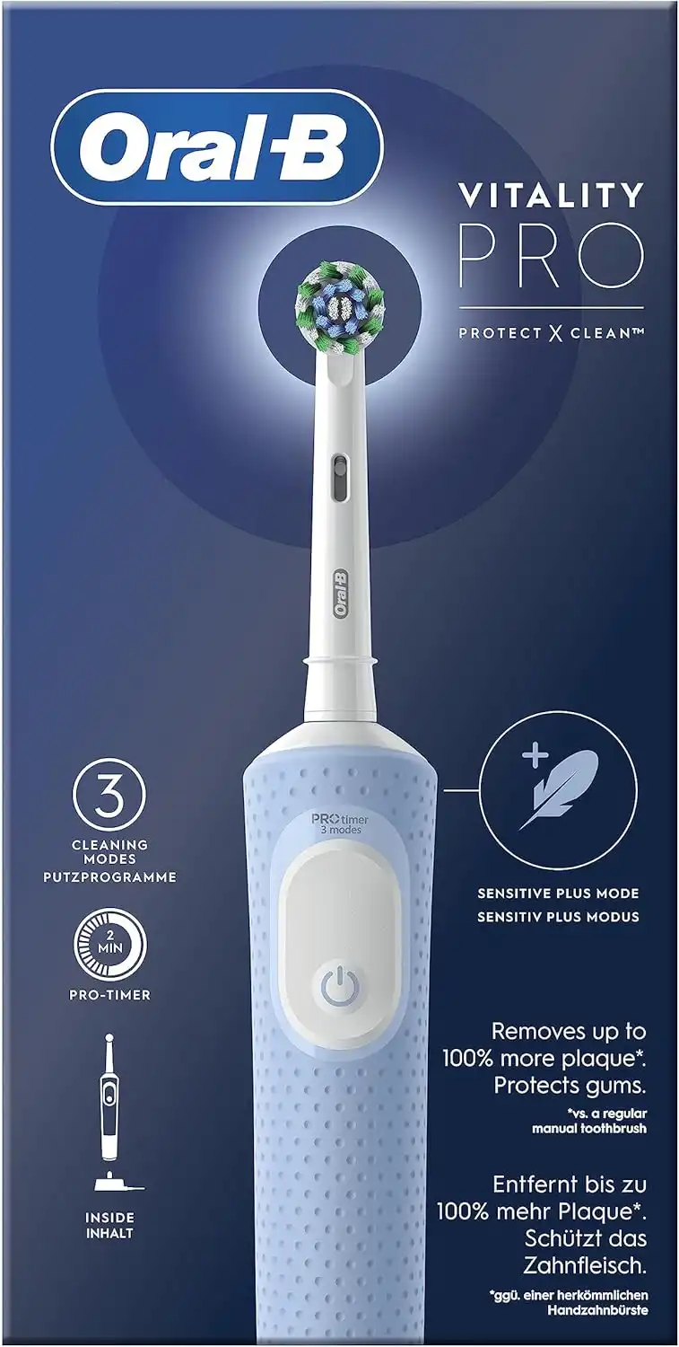 Oral-B Spazzolino Elettrico Ricaricabile Vitality Pro 3 Modalità Bianco e Blu