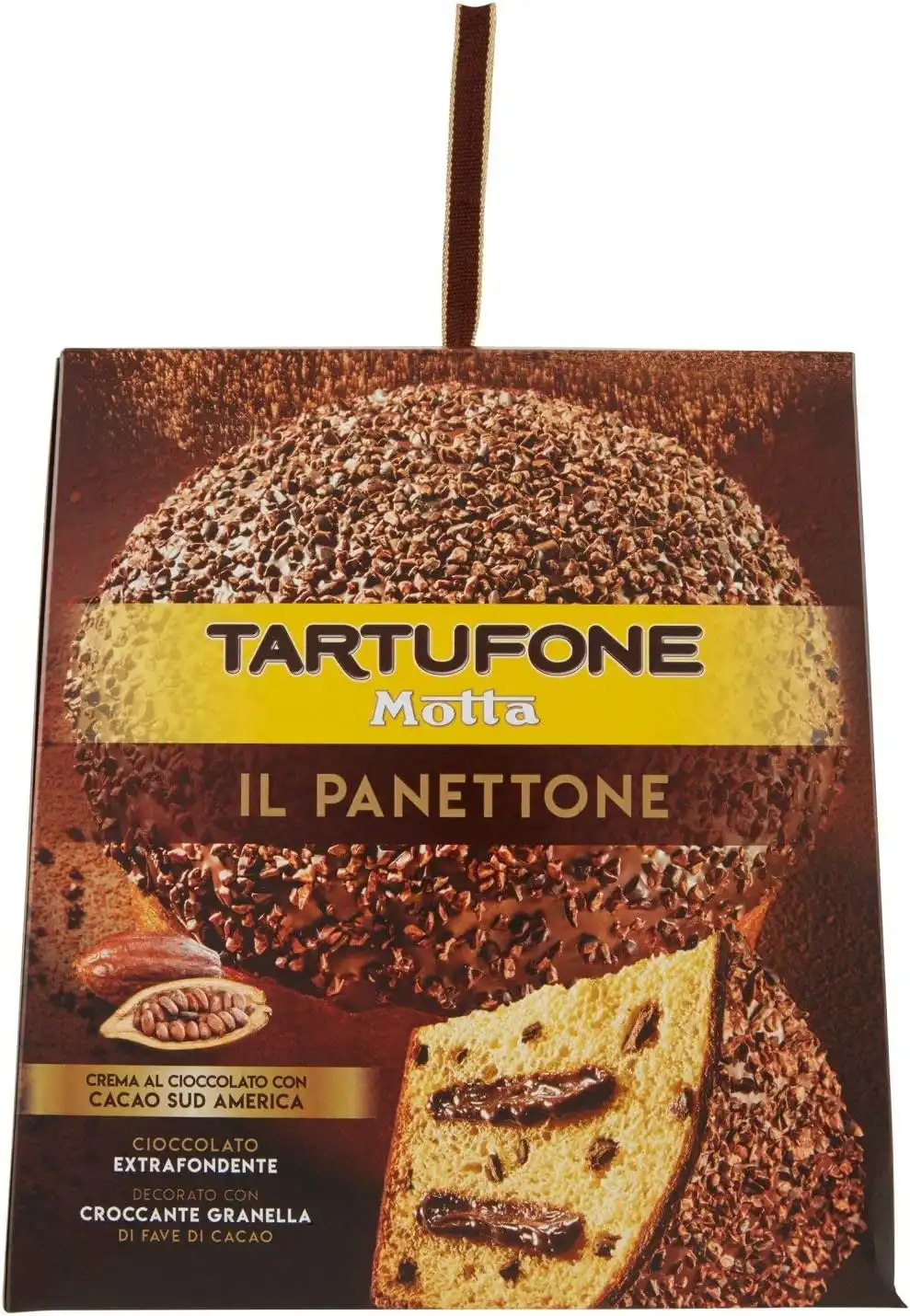 Tartufone Motta Panettone 800g Farcito Senza Canditi Cioccolato Extra Fondente