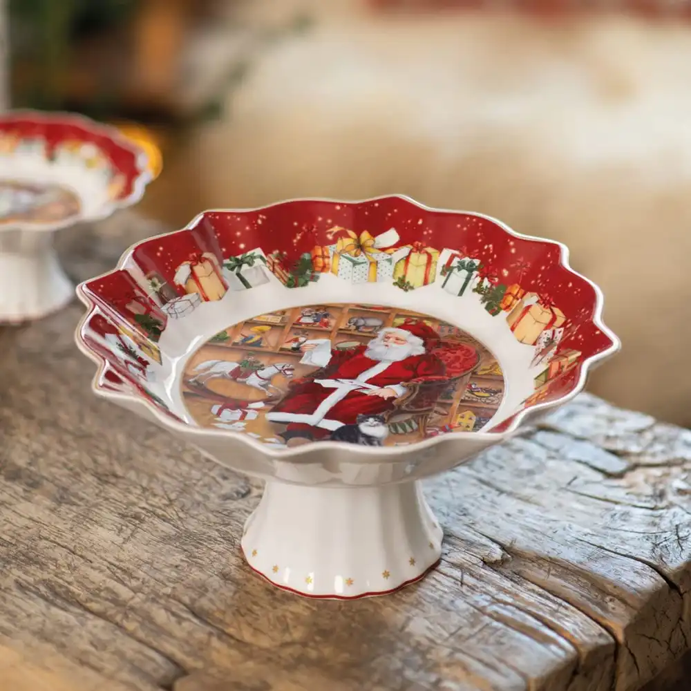 Villeroy & Boch Vassoio Ciotola con Piede Tema Natalizio Babbo Natale 25cm