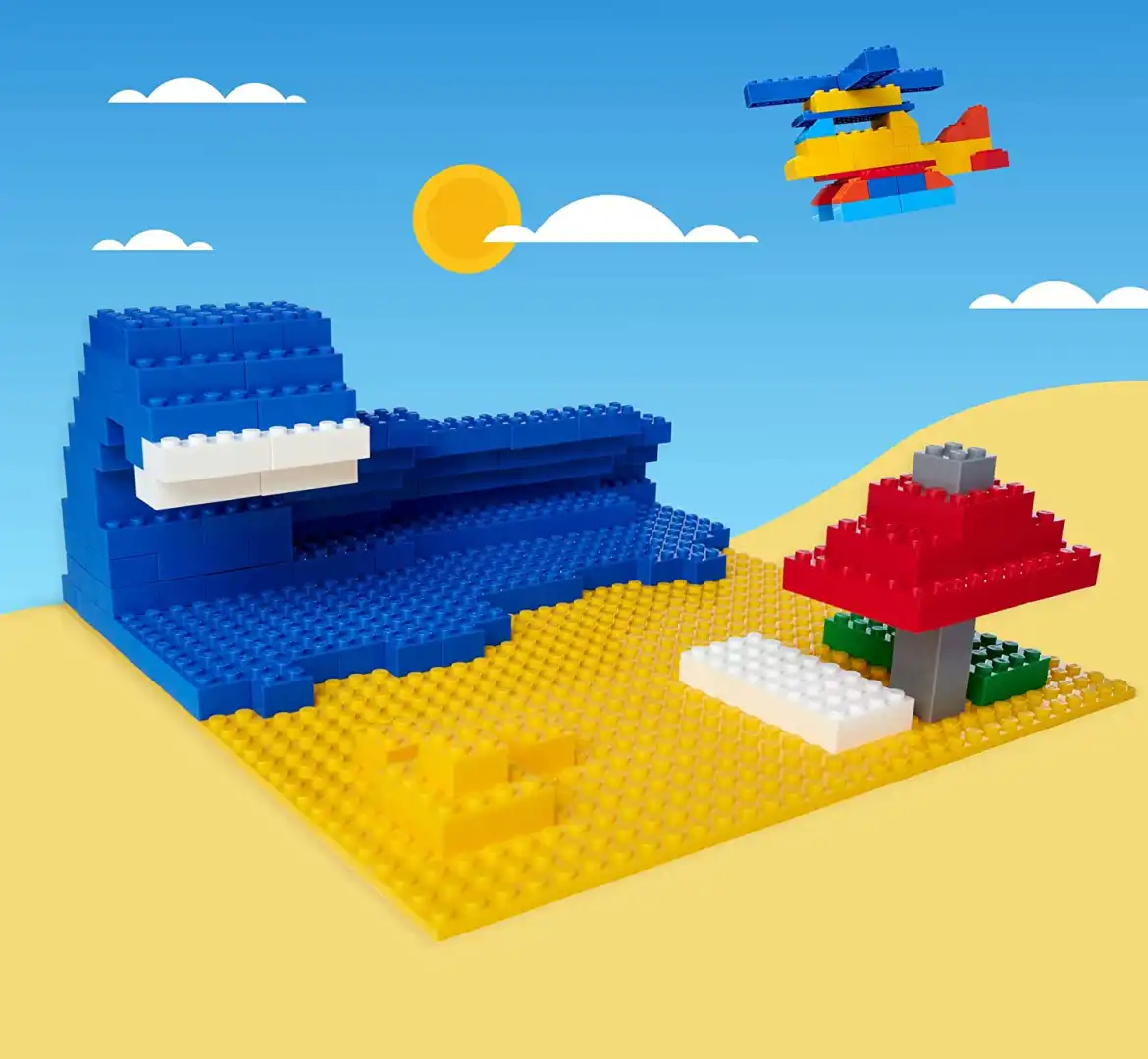 Set 4 Blocchi Base 25x25 per Costruzioni 4 Colori Compatibili Universali