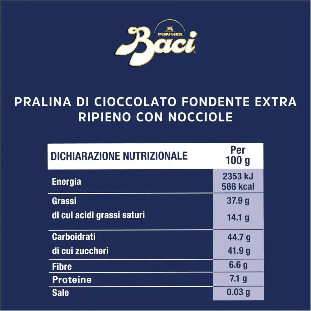 Baci Perugina Cioccolatini Fondenti Ripieni al Gianduia Scatola Regalo 250g
