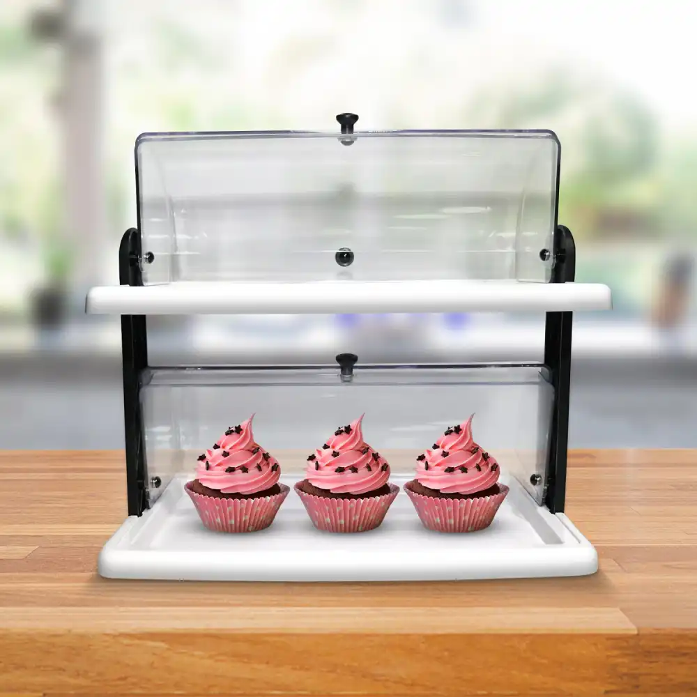 Vetrinetta Doppia Floor Vetrina a Banco da Bar Per Cornetti Dolci Pizza 52x31x38
