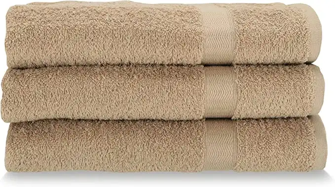 Set Di 3 Asciugamani Cm 60X100 Spugna Di Puro Cotone 420 G/MQ Greige Gabel