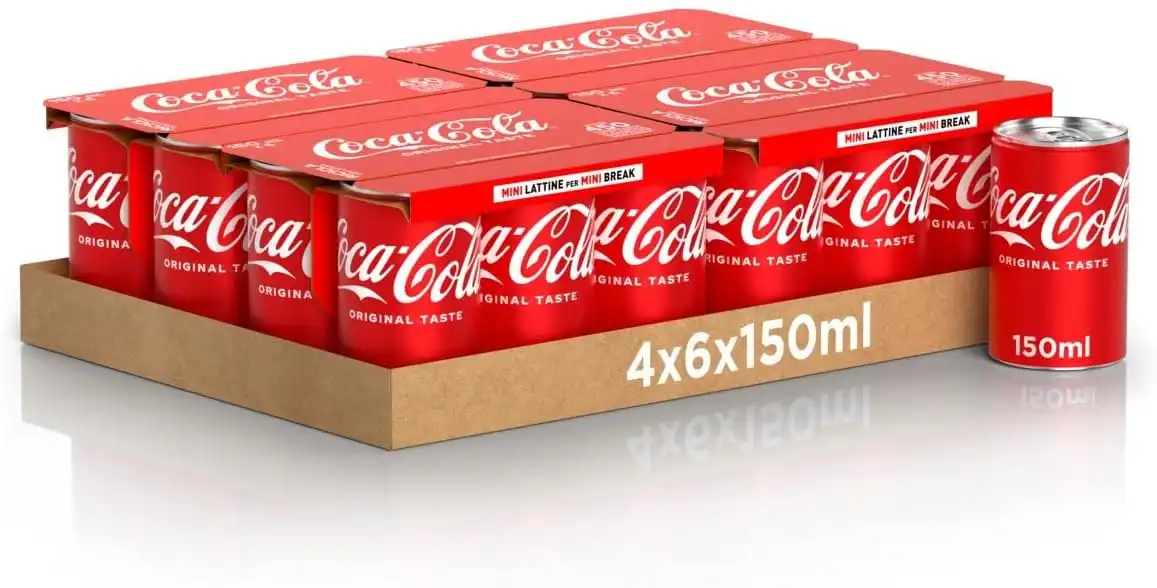 Coca-Cola Original Taste 24 Lattine da 150 ml Mini Lattina 100% riciclabile