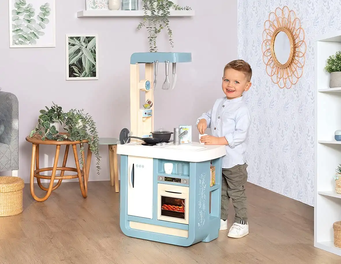 Smoby Cucina Bon Appetit con 23 Accessori per Bambini 52x32x95 cm Azzurra