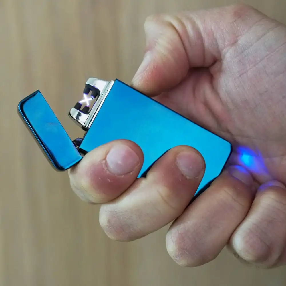Accendino al Plasma ad Arco Elettrico USB Ricaricabile Antivento New York Blue