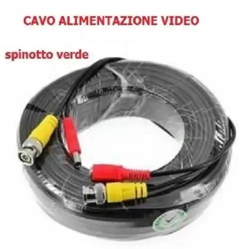 Cavo Prolunga Video e Alimentazione Matassa 20mt X Telecamera Videosorveglianza