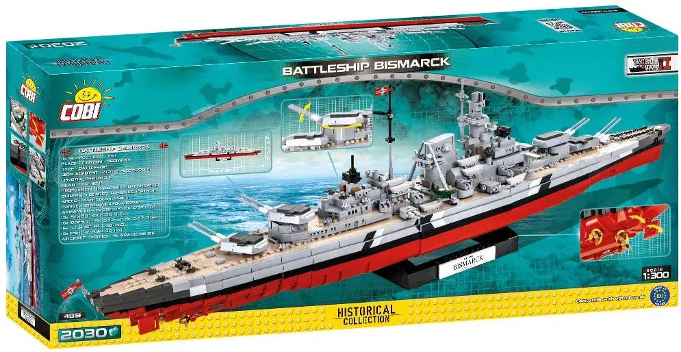 COBI Set Costruzioni 2030pz Corazzata Tedesca Battleship Bismark Gioco Bambini