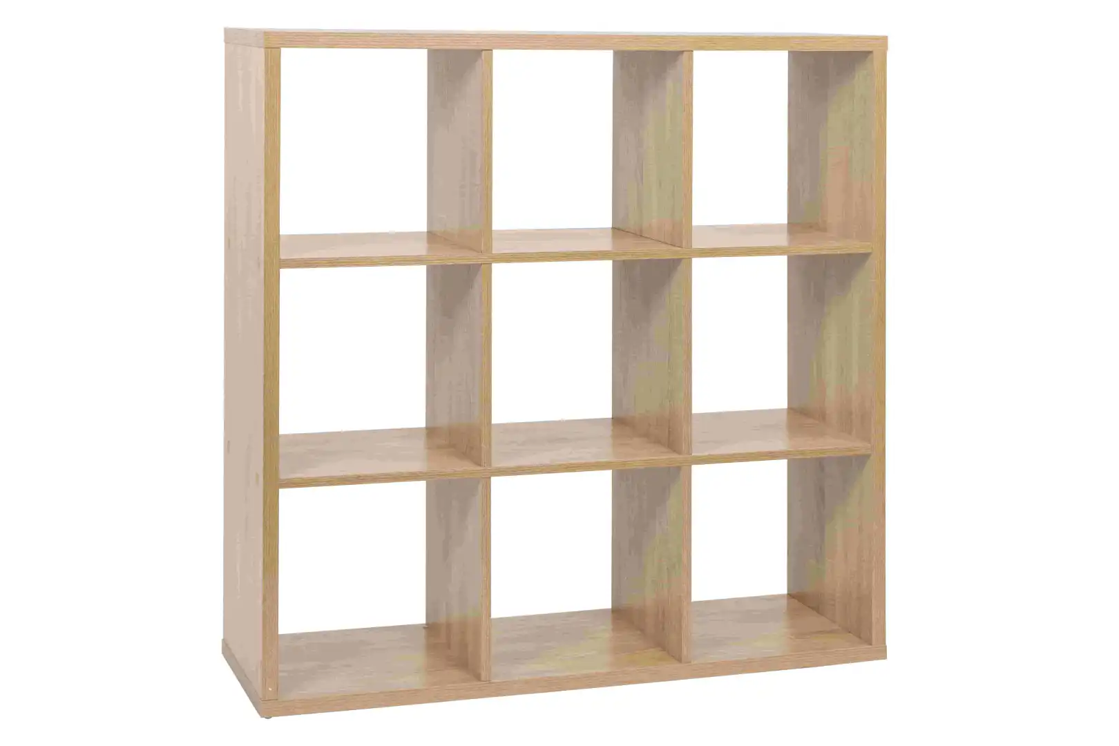 Libreria in Legno MDF Naturale Design Contemporaneo 9 Vani 98x30xh97,8 cm