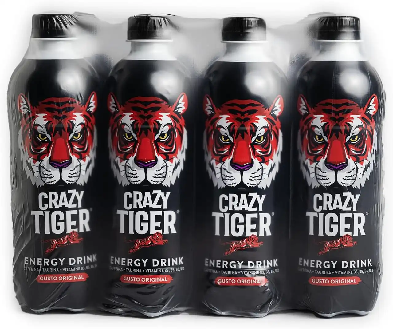 12x Crazy Tiger Energy Drink Gusto Original 12 Bottiglie 50 cl PET Richiudibile