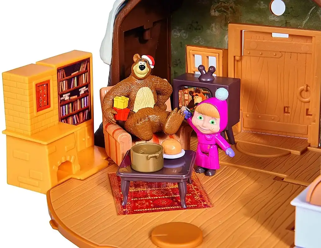 Masha Playset la Grande Casa Inverno Inclusi Masha e Orso ed Accessori 3 Anni+