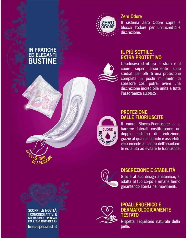 Lines Specialist Lady Maxi Assorbenti per Incontinenza Donna 3 Confezioni da 12