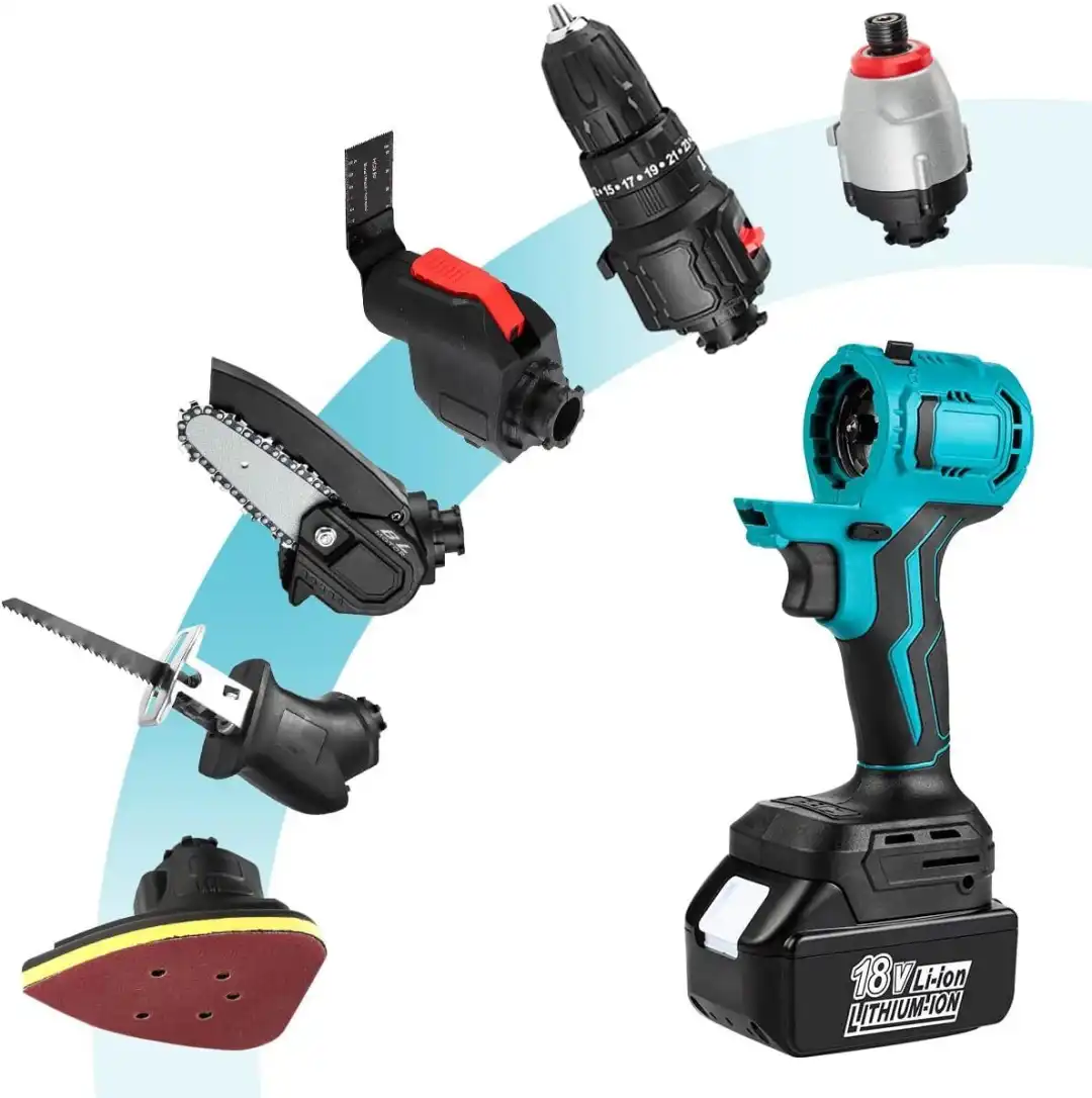 Kit Trapano a 2 Batterie Sega Levigatrice Avvitatore Multiuso 6 in 1 Oscillatore