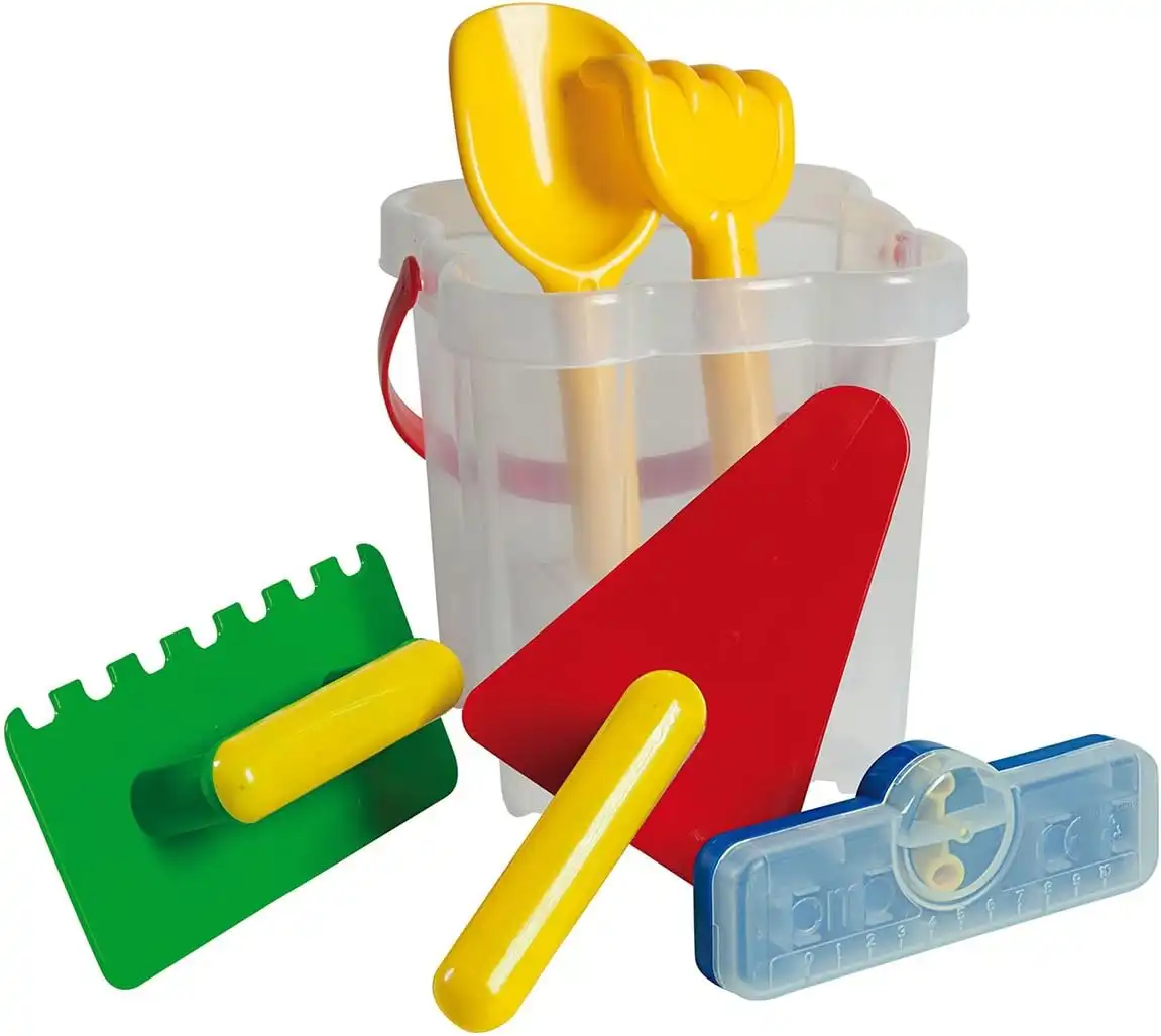 Gioco Mare Bambini Set Secchiello Muratore con Attrezzi per Sabbia
