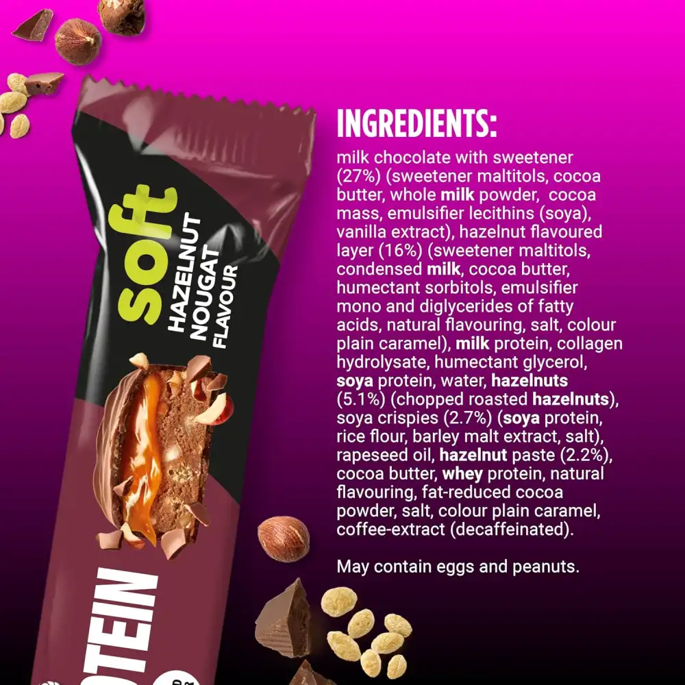 12x Corny Soft Barretta Proteica Cioccolato e Nocciole Ricca di Proteine 12x45gr