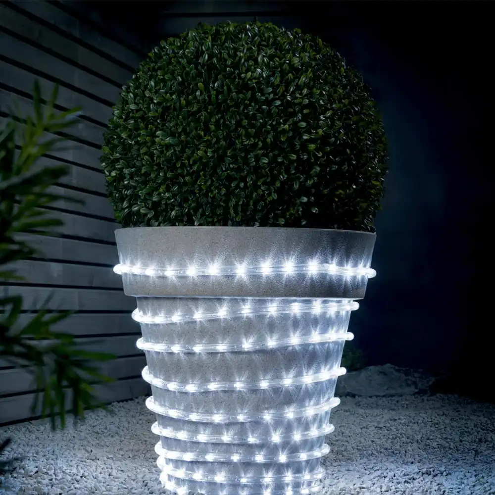 Tubo Luci Led Per Addobbi Natale 30 Metri Luce Bianco Fredda Interno Ed Esterno