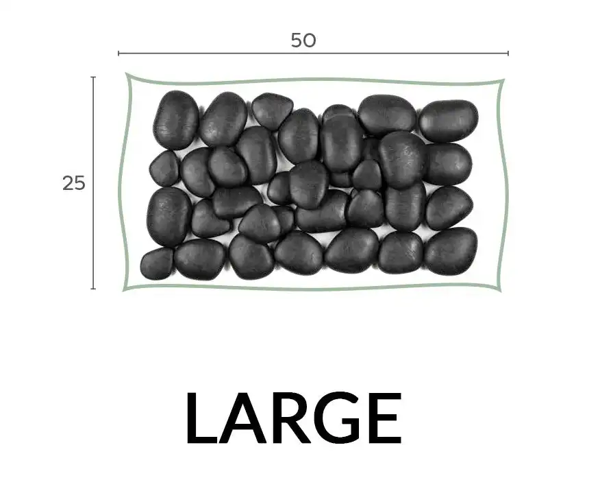 Re-Pebbles Confezione da 50 Sassi Decorativi Nero 50x25cm in Plastica Riciclata