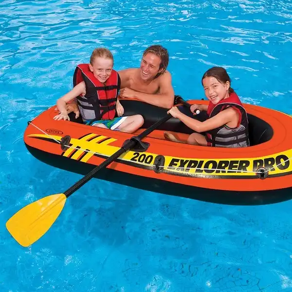 Canotto Gonfiabile Gommone con Remi e Gonfiatore Pompa per Mare Fiume Intex
