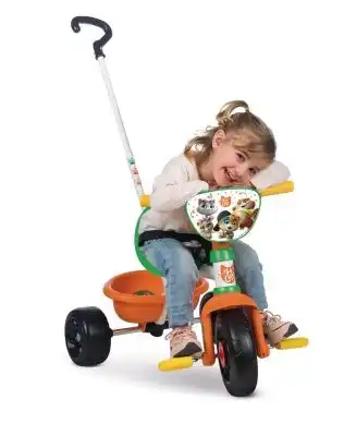 Triciclo a Spinta Passeggino Bambini con Maniglione con Cestino 44 Gatti