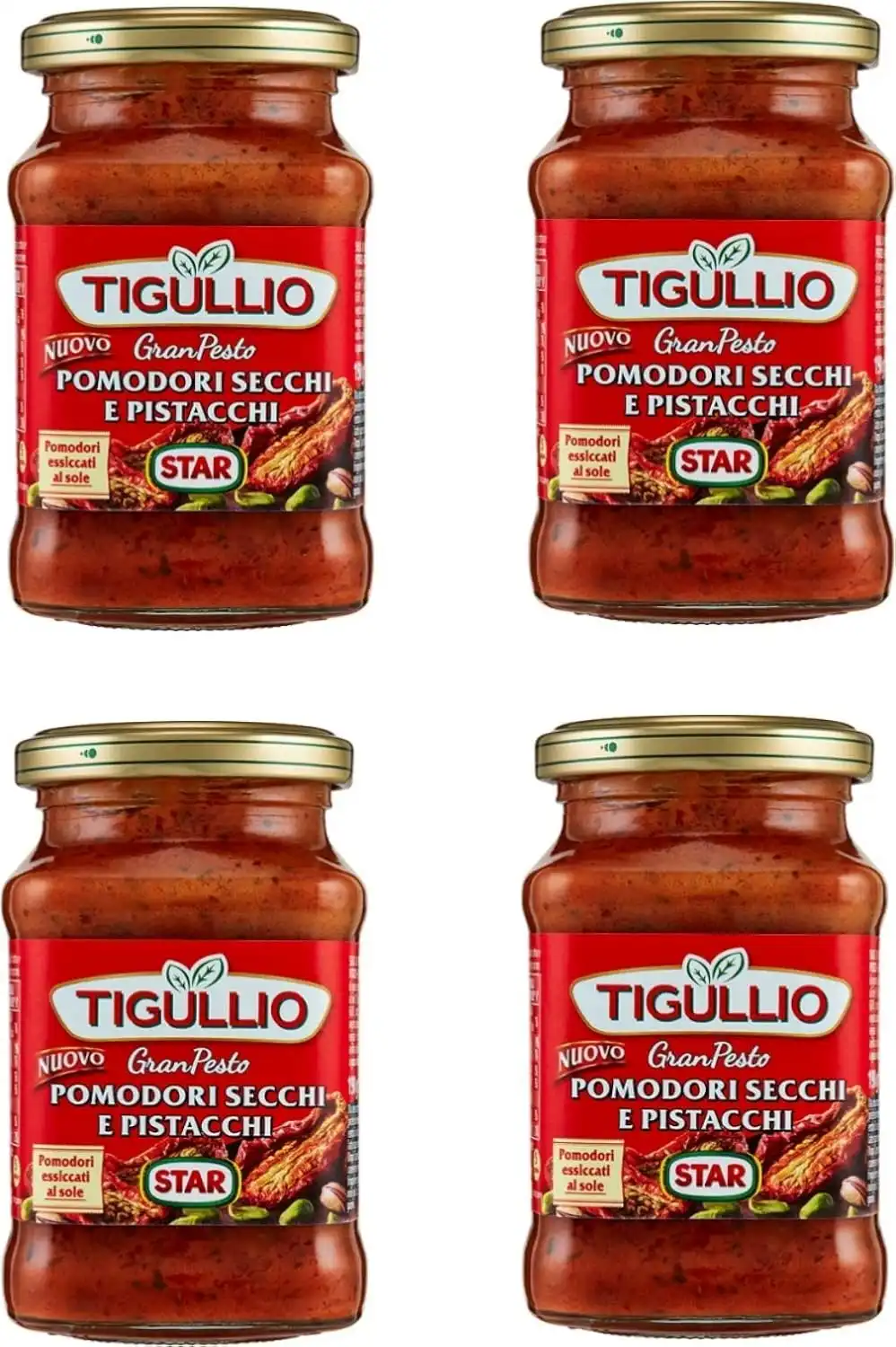 4x Tigullio Gran Pesto Pomodori Secchi e Pistacchi Sugo Pronto 4x190gr