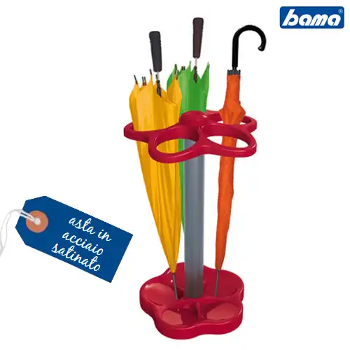 Portaombrelli in Plastica Porta Ombrello Flow Casa Ufficio Rosso Bama