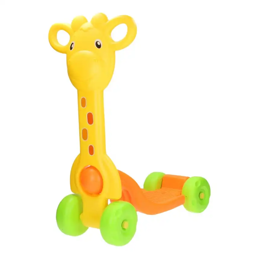 Monopattino in Plastica a Forma di Giraffa con 4 Ruote Gioco per Bambini