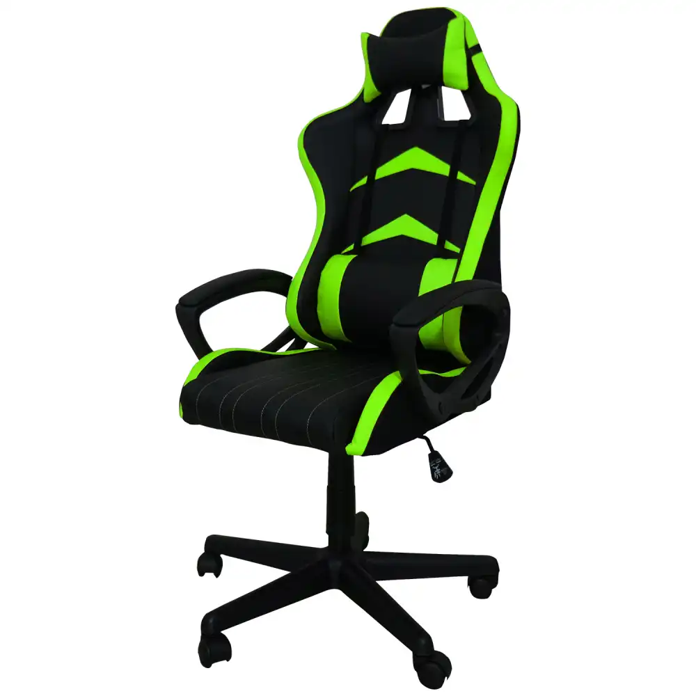 Sedia Gaming con Braccioli Modello Jerez in PVC 58x68xh130cm Nero e Verde