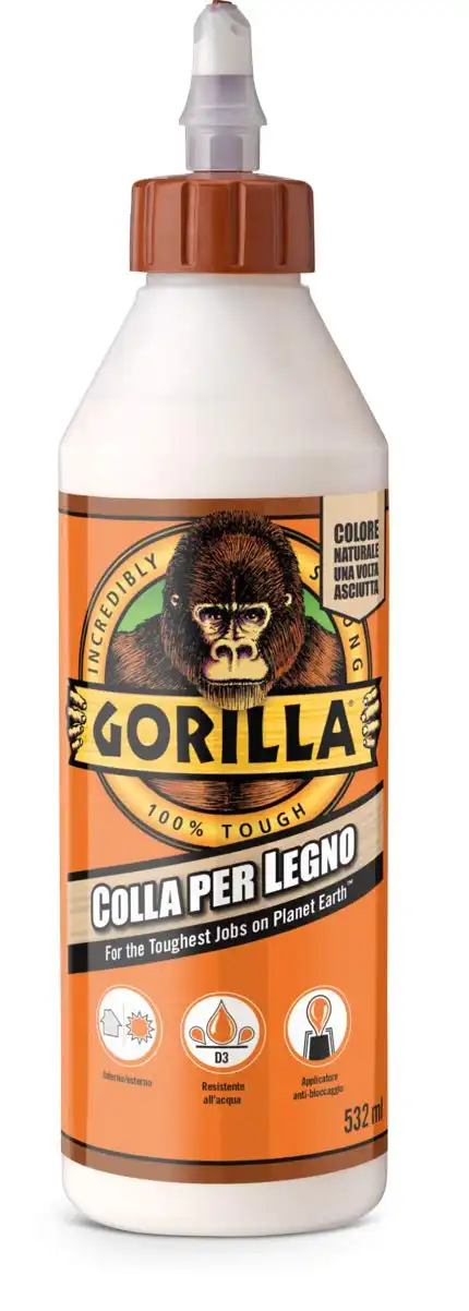Gorilla Colla Per Legno 532ml Resistente all'acqua Adatta per Interni ed Esterni
