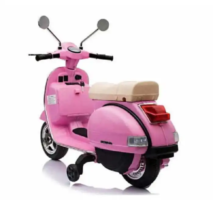 Moto Motorino Per Bambini Vespa Piaggio Px 150 Con Luci e Suoni 12V Rosa