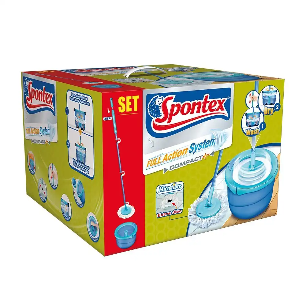Spontex Mop Rotante Lavapavimenti Full Action System Plus Strizzatore E Secchio