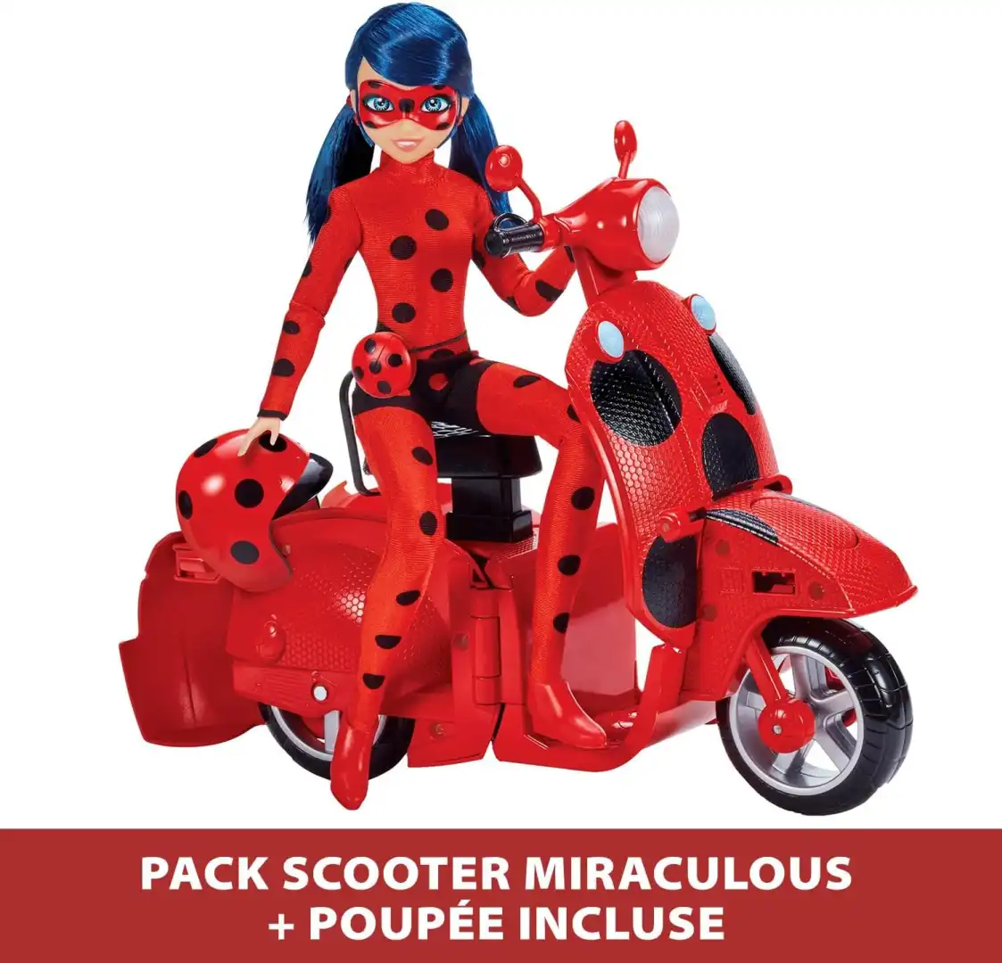 Scooter Miraculous Switch'n Go + Bambola inclusa Ladybug Lucky Charm 26cm Età 4+
