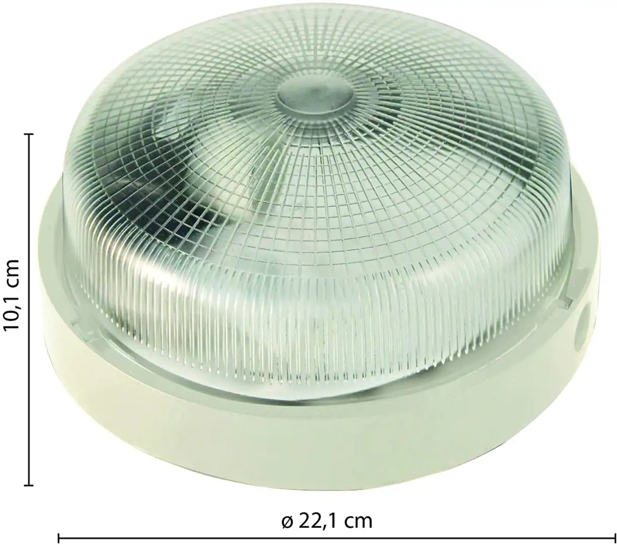 Applique da a Parete Plafoniera Tonda 22cm per Interno ed Esterno 60w Bianco