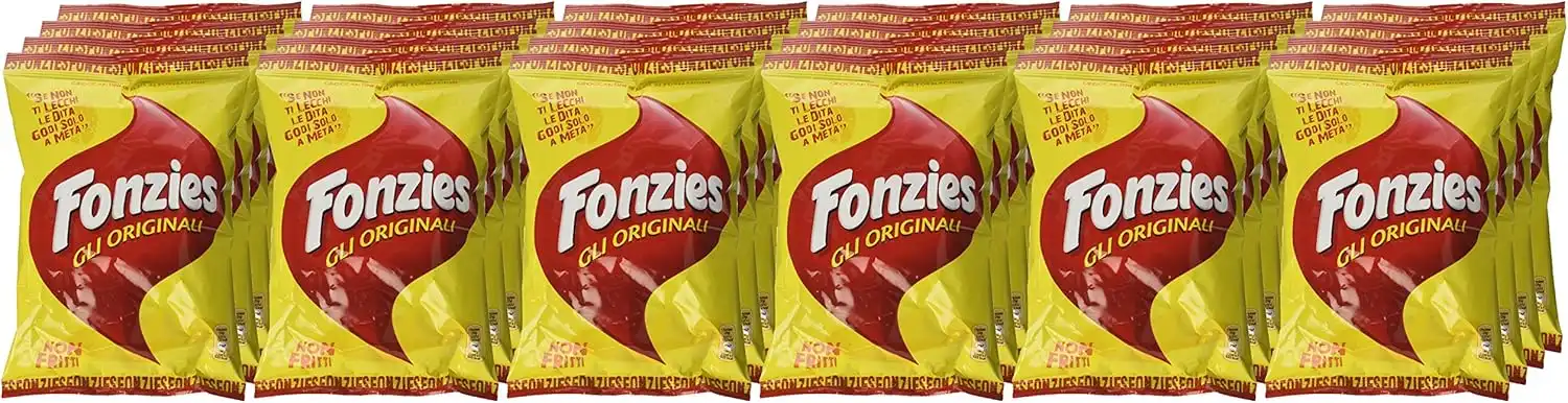 24x Buste Patatine Fonzies Gli Originali Croccantini di Mais a Formaggio 24x100g