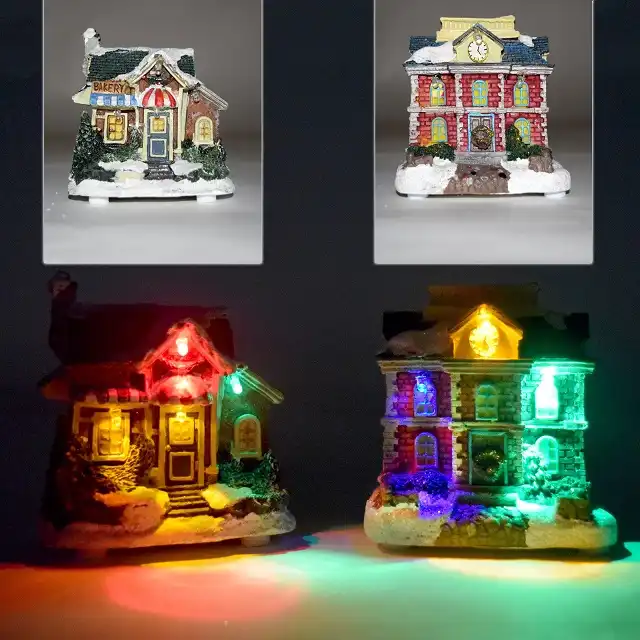 Presepe Casa Luminosa Con Illuminazione Luce Led Per Decorazione Natale