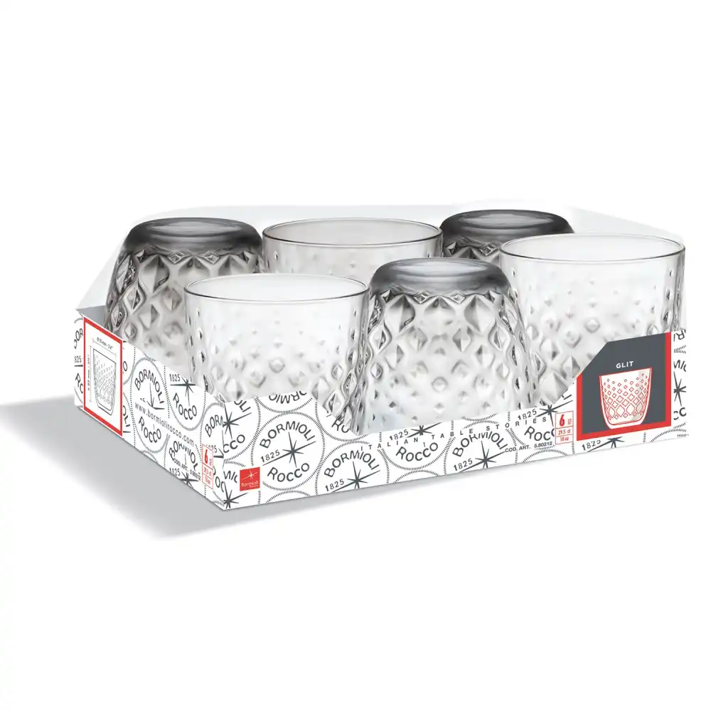 Rocco Bormioli Set 6Pz Bicchieri Acqua Glit Cl 30 Vetro Bar Casa Vino New Casa