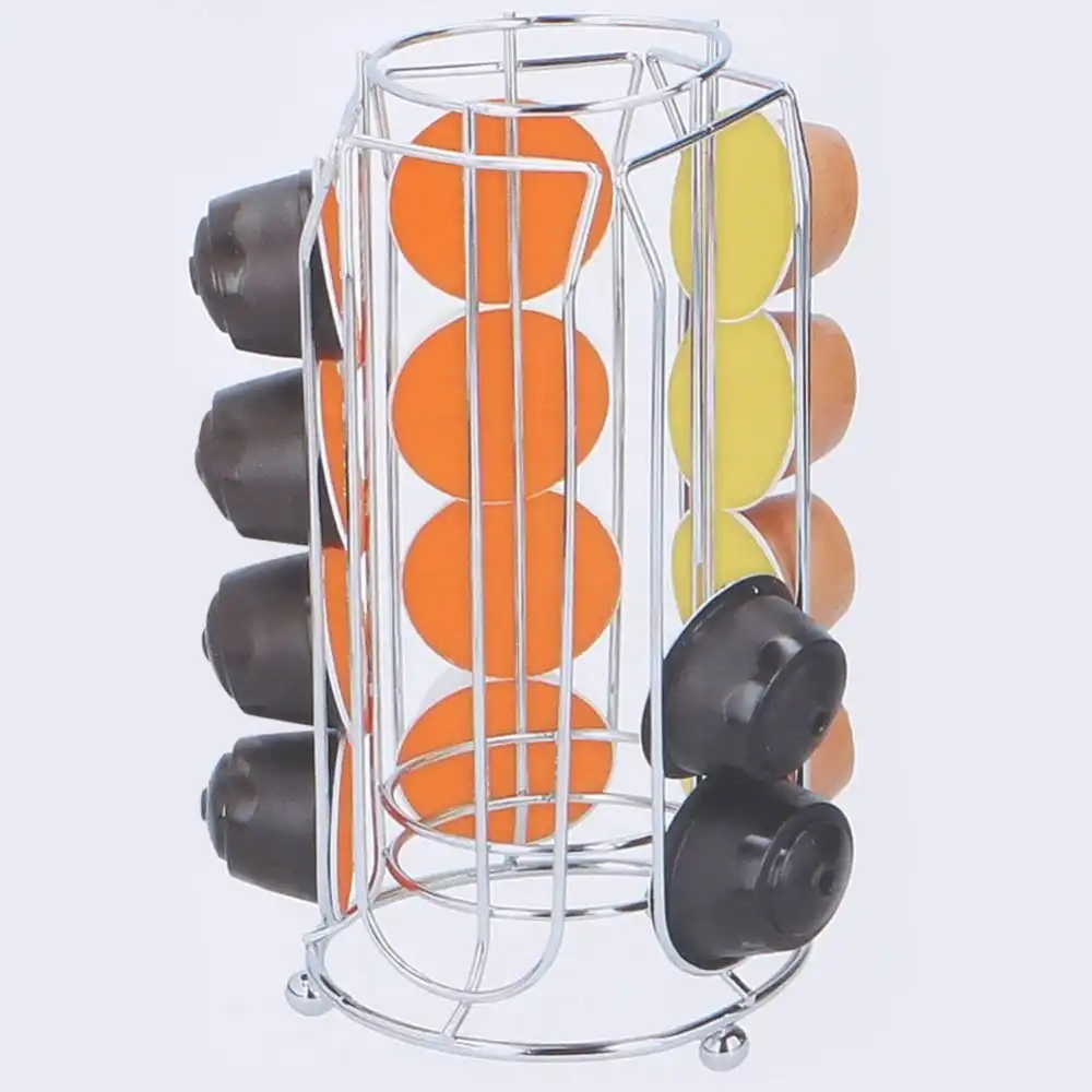Stand Portacapsule Porta Cialde Capsule Caffe' Dispenser In Metallo 20 Posti