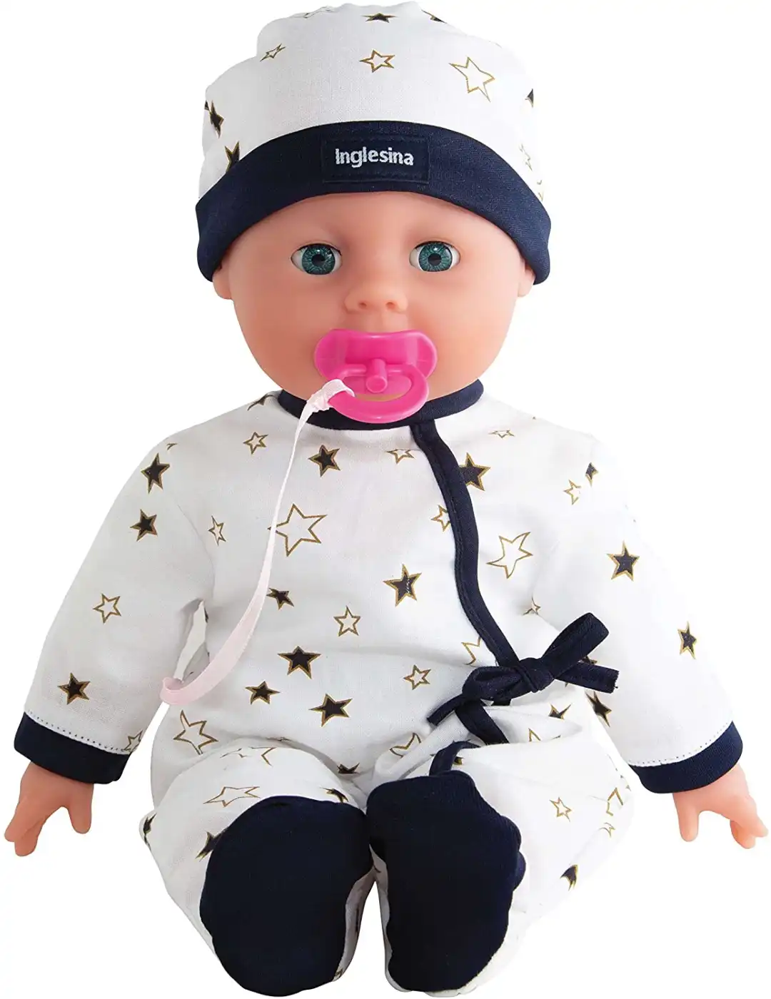 Bambola Morbida da 38cm Inglesina Bebe' Interattiva con 24 Suoni con Ciuccio