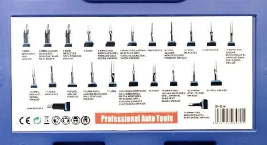 Set 23 Estrattori X Terminali Spinotti Connettori Di Cablaggi Elettrici Di Auto