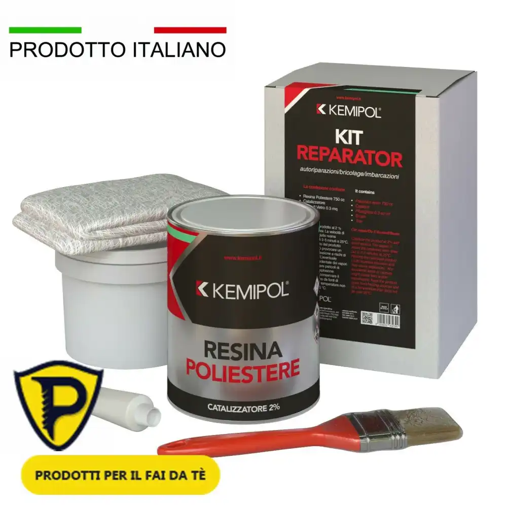 Kit Reparator per Riparazioni in Vetroresina con Pennello Nautica Auto Moto