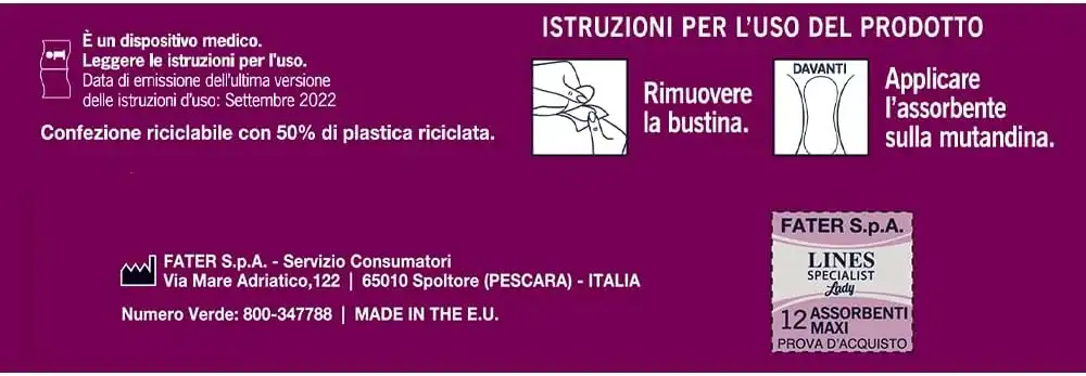 Lines Specialist Lady Maxi Assorbenti per Incontinenza Donna 3 Confezioni da 12