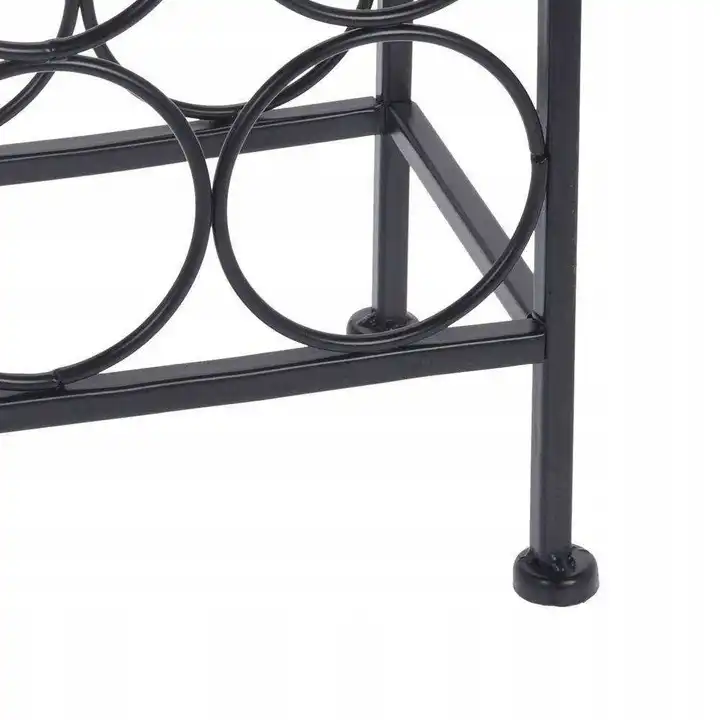 Cantinetta Portabottiglie in Metallo per 9 Bottiglie di Vino 22x16x h69cm Nero