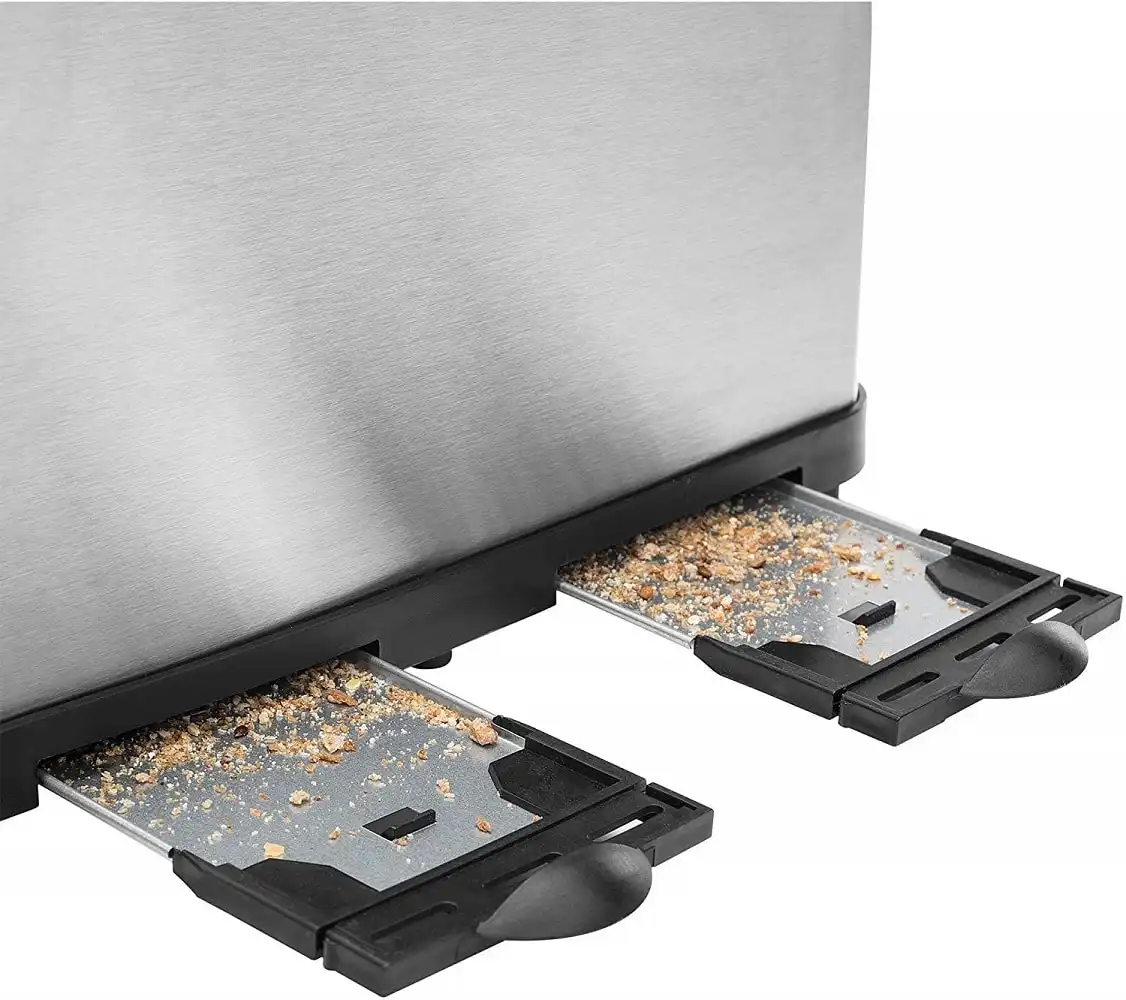 Princess Style Tostapane Scocca in Acciaio Inox Lucido 4 Fette Con Raccoglitore