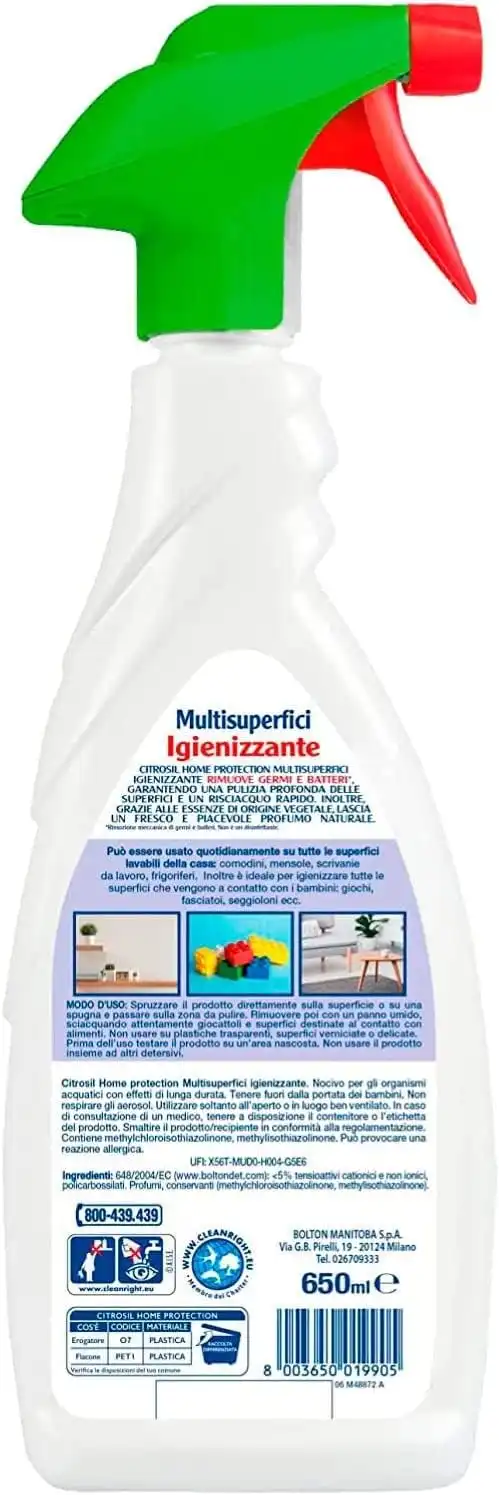 Citrosil Home Protection Spray Igienizzante Multisuperfici 650 ml x 12 Pezzi