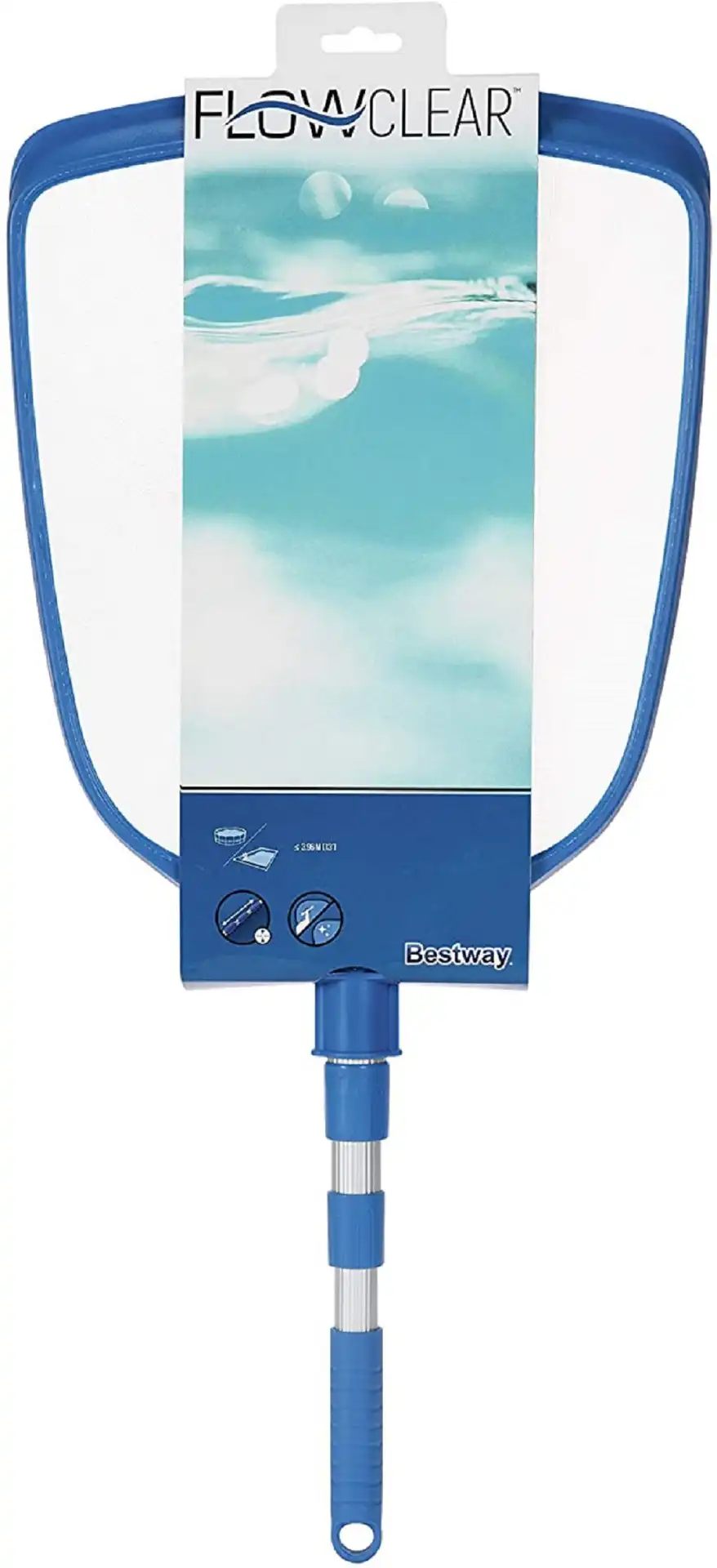 Skimmer retino pulizia superficie acqua piscine fuori terra manico telescopico